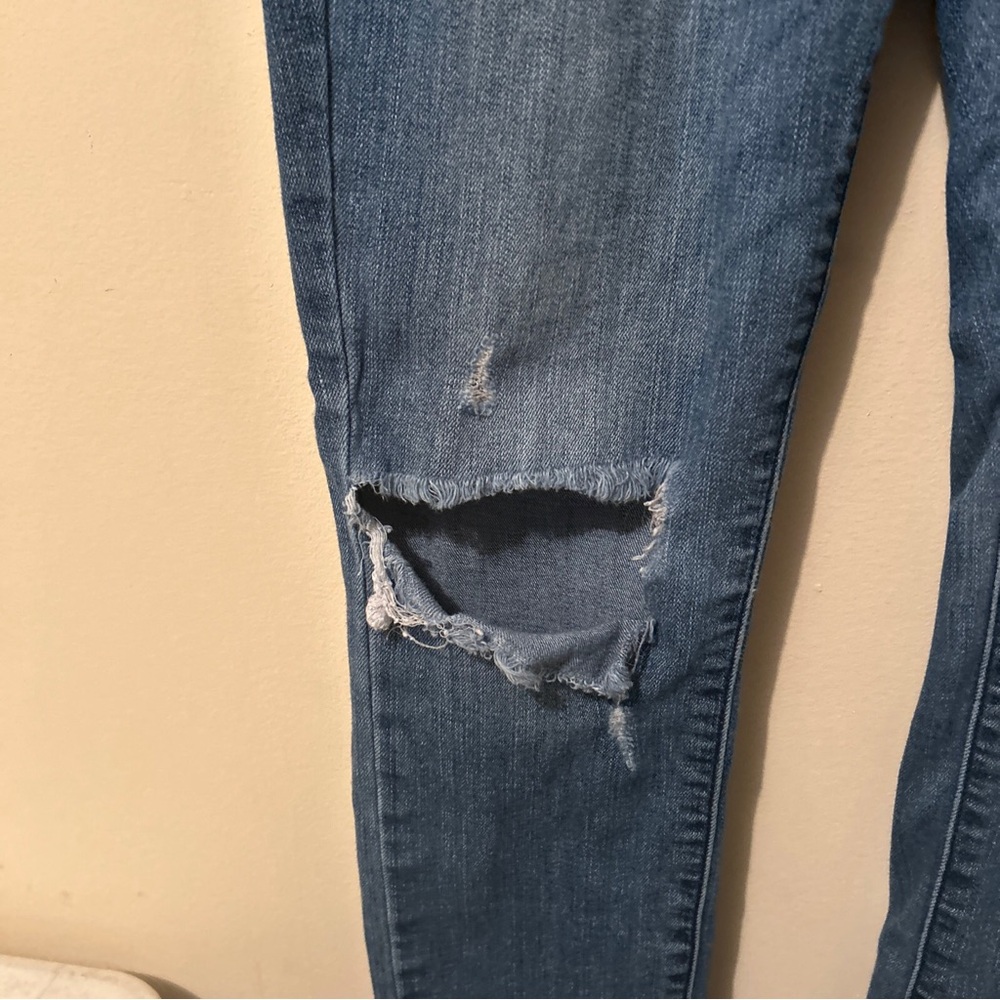 Oasis By Eunina Jeans Women’s Juniors 3 Distressed Faded Skinny - Picture 12 of 13